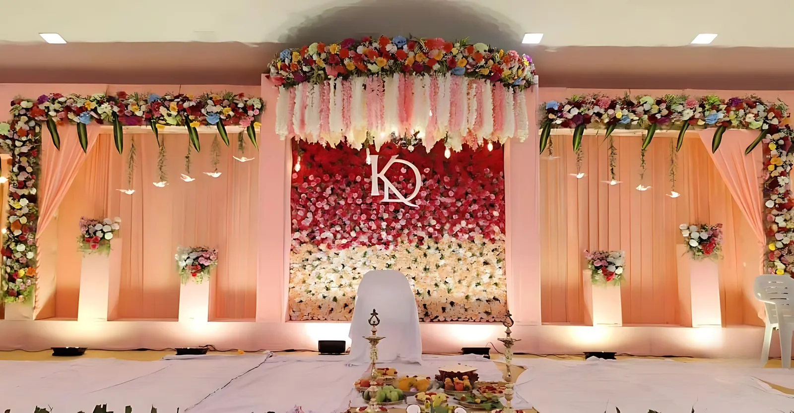 Monogram in Bloom — Stage decor by Dream Craft Events in Trichy